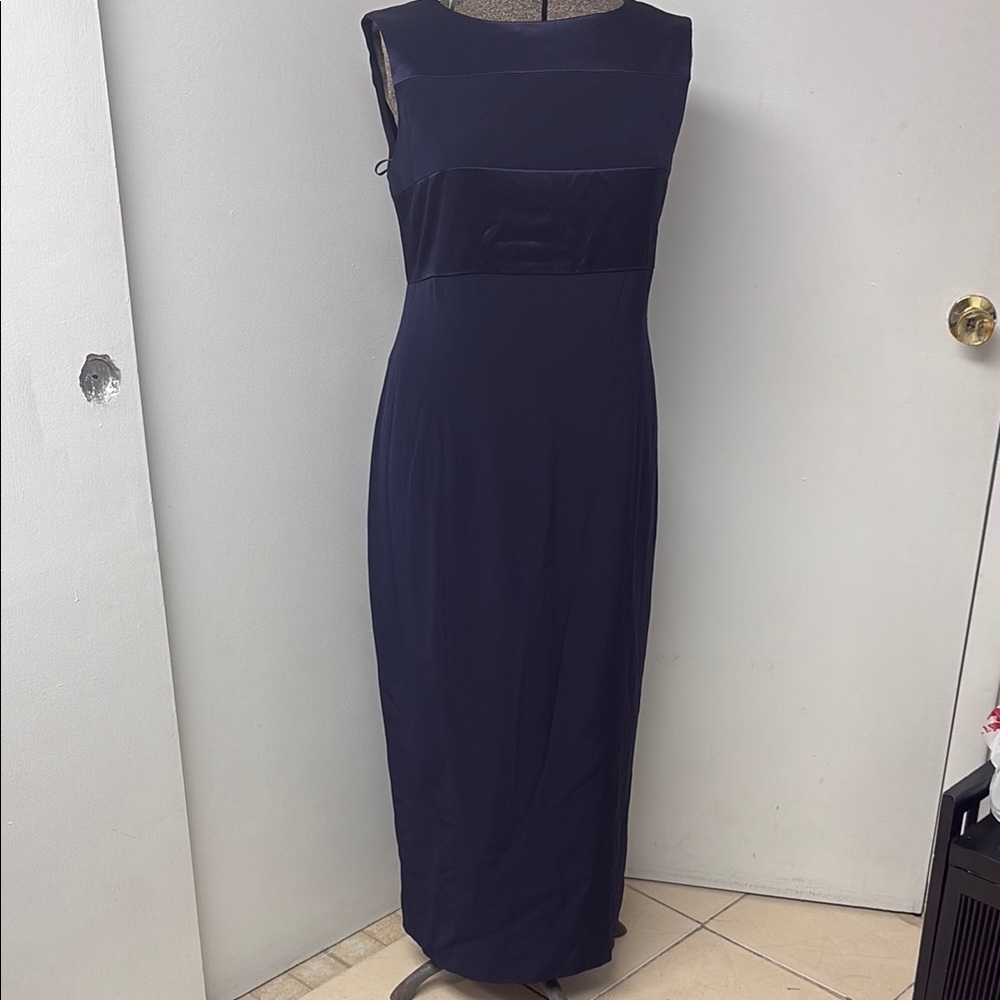 Jones New York  Elegant Navy Blue Sleeveless Dress with Free Sweater
